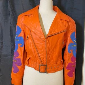 Michael Hoban Orange Biker Jacket